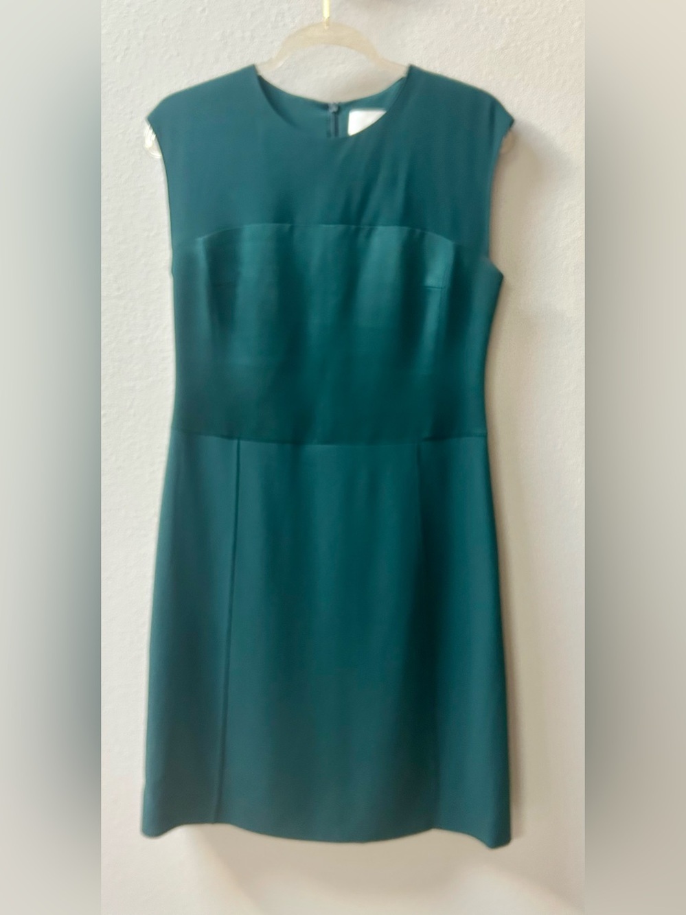 BOSS Hugo Boss Emerald Green Sheath Dress US 8 Cap Sleeve